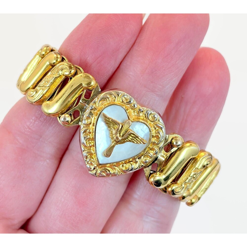 Vintage Sweetheart Bracelet, WWII, Air Force, Expansion, Gold Filled, Military